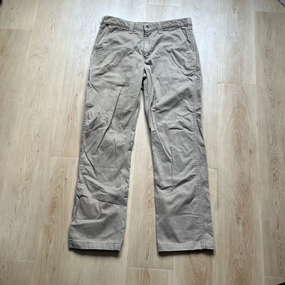 Carhartt Khaki Relaxed Fit 34x32 Tan Men's Pants Size 34x32 Excellent